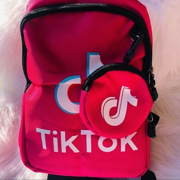 Brand New Trendy Kids Tik Tok School‎ Bagpack with coin purse (Pink)Small - Picture 4 of 8
